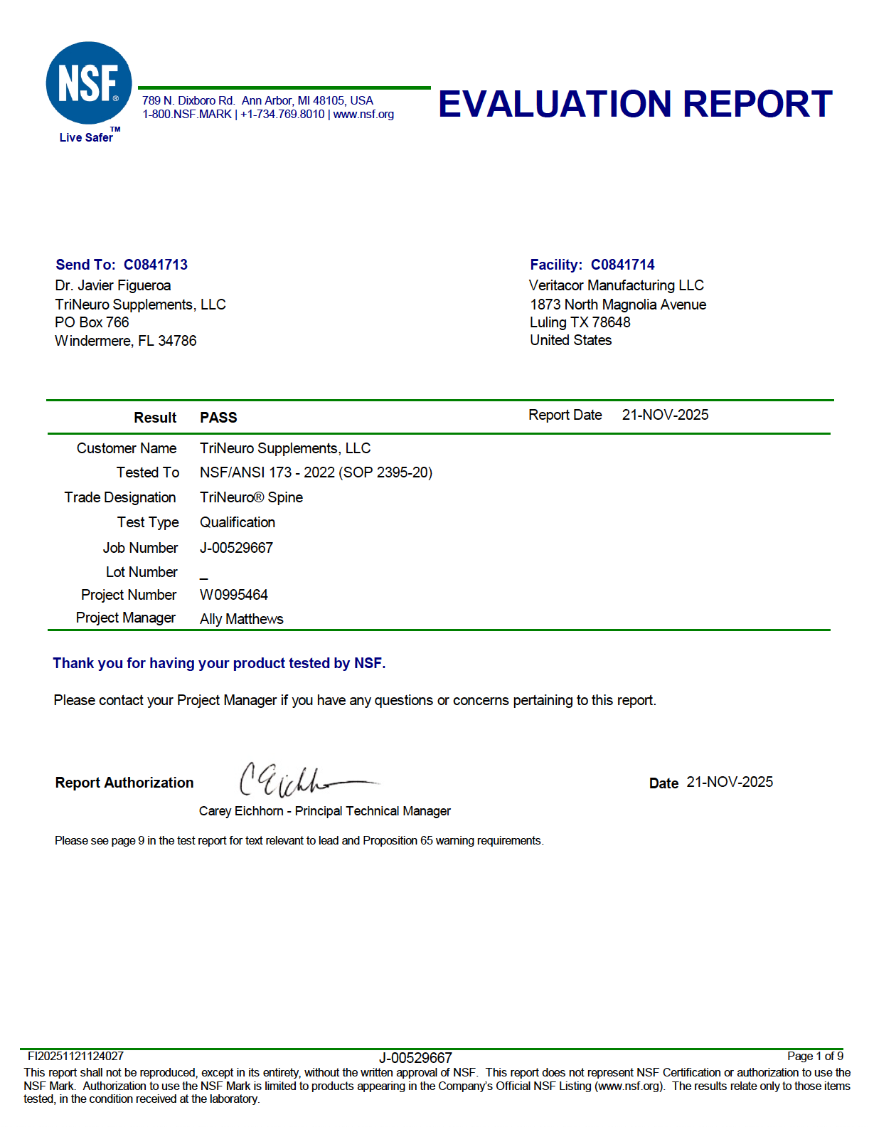 TriNeuro Spine & Joint - 30 Capsules